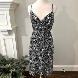 Loft Spaghetti Strap Dress black and white Size L